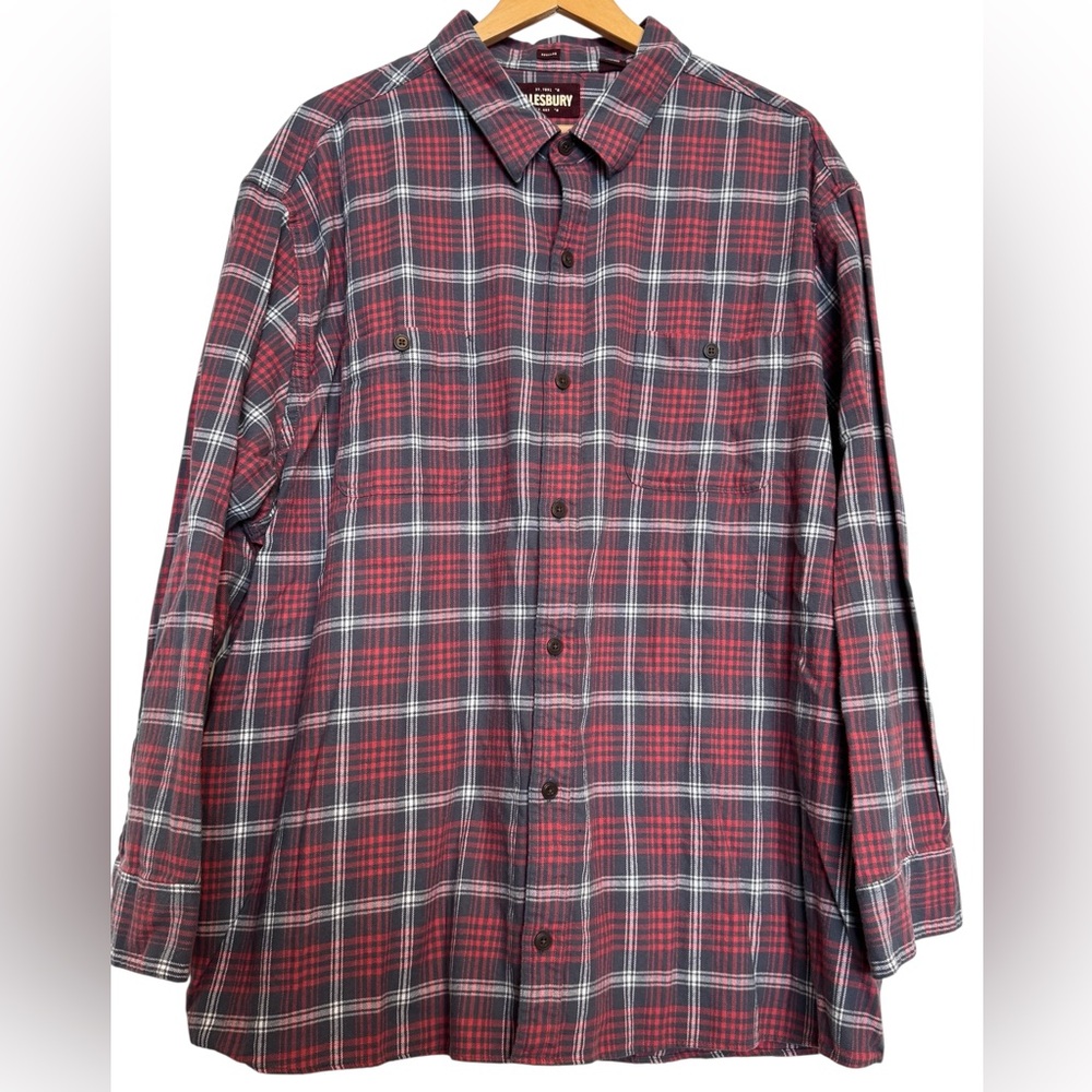 Classic Red and Blue Plaid Men's Shirt